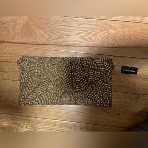 NWT lulus - Gold Beaded Evening Clutch